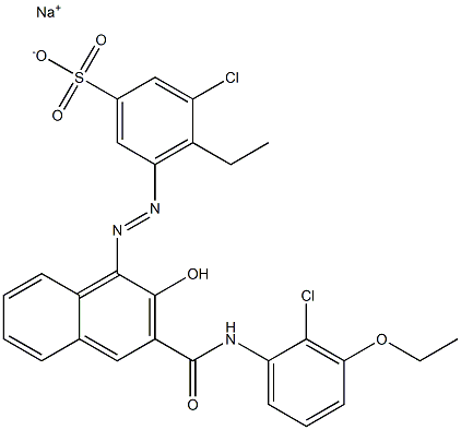 3-Chloro-4-ethyl-5-[[3-[[(2-chloro-3-ethoxyphenyl)amino]carbonyl]-2-hydroxy-1-naphtyl]azo]benzenesulfonic acid sodium salt Structure