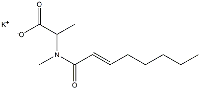 2-[N-Methyl-N-(2-octenoyl)amino]propionic acid potassium salt Struktur