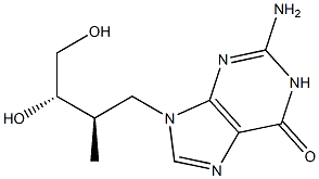 2-Amino-9-[(2R,3S)-3,4-dihydroxy-2-methylbutyl]-1,9-dihydro-6H-purin-6-one,,结构式