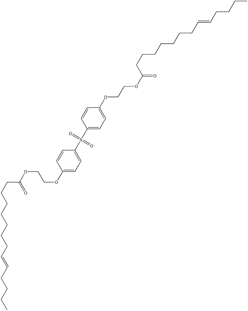 ビス[4-[2-(9-テトラデセノイルオキシ)エトキシ]フェニル]スルホン 化学構造式