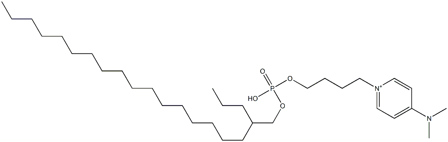 4-Dimethylamino-1-[4-[(3-hexadecyl-2-propylpropoxyphosphonyl)oxy]butyl]pyridinium 结构式