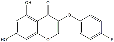 5,7-Dihydroxy-3-(4-fluorophenoxy)-4H-1-benzopyran-4-one,,结构式