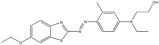 6-Ethoxy-2-[2-methyl-4-(N-ethyl-2-hydroxyethylamino)phenylazo]benzothiazole,,结构式