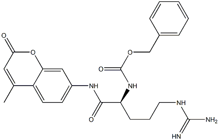  N-[(S)-4-(Aminoiminomethylamino)-1-(4-methyl-2-oxo-2H-1-benzopyran-7-ylaminocarbonyl)butyl]carbamic acid phenylmethyl ester