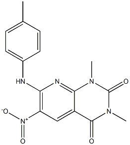 7-(p-Tolylamino)-1,3-dimethyl-6-nitropyrido[2,3-d]pyrimidine-2,4(1H,3H)-dione Struktur