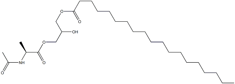 1-[(N-アセチル-L-アラニル)オキシ]-2,3-プロパンジオール3-ノナデカノアート 化学構造式