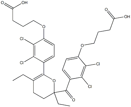 4-[2,3-Dichloro-4-[[6-[2,3-dichloro-4-(3-carboxypropoxy)phenyl]-2,5-diethyl-3,4-dihydro-2H-pyran-2-yl]carbonyl]phenoxy]butyric acid