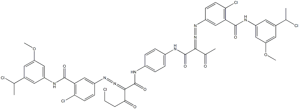 3,3'-[2-(Chloromethyl)-1,4-phenylenebis[iminocarbonyl(acetylmethylene)azo]]bis[N-[3-(1-chloroethyl)-5-methoxyphenyl]-6-chlorobenzamide]|