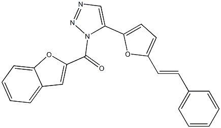 2-[[5-[5-(2-フェニルエテニル)フラン-2-イル]-1H-1,2,3-トリアゾール-1-イル]カルボニル]ベンゾフラン 化学構造式
