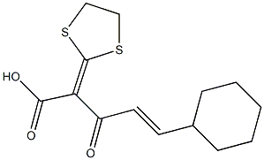 2-(1,3-Dithiolan-2-ylidene)-3-oxo-5-cyclohexyl-4-pentenoic acid Structure