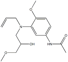 3'-(N-Allyl-2-hydroxy-3-methoxypropylamino)-4'-methoxyacetanilide 结构式