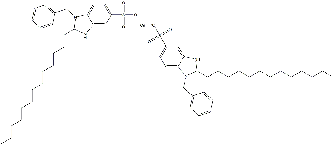 Bis(1-benzyl-2,3-dihydro-2-tridecyl-1H-benzimidazole-5-sulfonic acid)calcium salt,,结构式