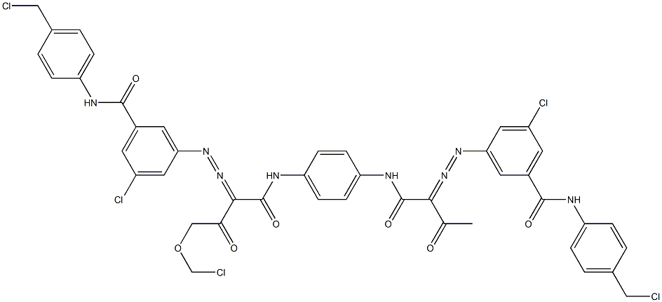 3,3'-[2-(クロロメトキシ)-1,4-フェニレンビス[イミノカルボニル(アセチルメチレン)アゾ]]ビス[N-[4-(クロロメチル)フェニル]-5-クロロベンズアミド] 化学構造式