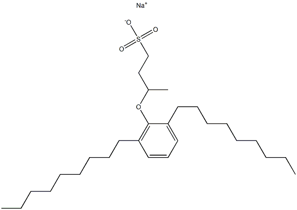 3-(2,6-ジノニルフェノキシ)ブタン-1-スルホン酸ナトリウム 化学構造式