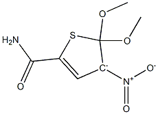 3-ニトロ-2,3-ジヒドロ-5-カルバモイル-2,2-ジメトキシチオフェン-3-イド 化学構造式