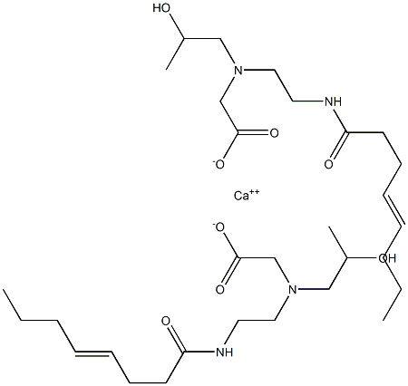 Bis[N-(2-hydroxypropyl)-N-[2-(4-octenoylamino)ethyl]aminoacetic acid]calcium salt Structure