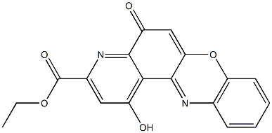 1-Hydroxy-5-oxo-5H-pyrido[3,2-a]phenoxazine-3-carboxylic acid ethyl ester,,结构式
