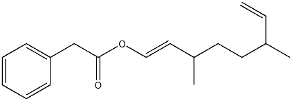 Phenylacetic acid 3,6-dimethyl-1,7-octadienyl ester Structure