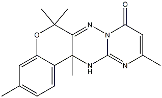 12,12a-Dihydro-3,6,6,10,12a-pentamethyl-6H,8H-7,7a,11,12-tetraaza-5-oxabenzo[a]anthracen-8-one Struktur