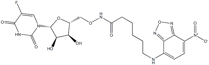 5'-O-[[6-[(7-Nitro-2,1,3-benzoxadiazol-4-yl)amino]-1-oxohexyl]amino]-5-fluorouridine,,结构式