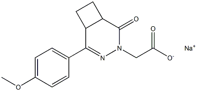 4,5-Ethylene-3-(4-methoxyphenyl)-5,6-dihydro-6-oxopyridazine-1(4H)-acetic acid sodium salt 结构式