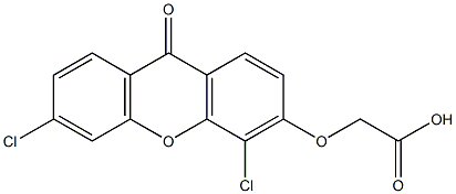 (9-オキソ-4,6-ジクロロ-9H-キサンテン-3-イルオキシ)酢酸 化学構造式