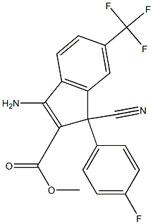 3-Amino-1-cyano-6-trifluoromethyl-1-(4-fluorophenyl)-1H-indene-2-carboxylic acid methyl ester