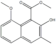 2-ヒドロキシ-3-メチル-8-メトキシナフタレン-1-カルボン酸メチル 化学構造式