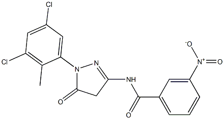 1-(3,5-Dichloro-2-methylphenyl)-3-(3-nitrobenzoylamino)-5(4H)-pyrazolone Struktur