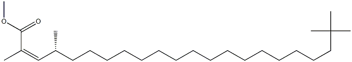 [R,Z,(+)]-2,4,21,21-テトラメチル-2-ドコセン酸メチル 化学構造式