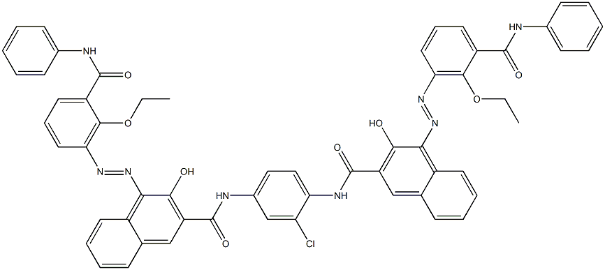 N,N'-(2-Chloro-1,4-phenylene)bis[4-[[6-ethoxy-5-(phenylcarbamoyl)phenyl]azo]-3-hydroxy-2-naphthalenecarboxamide] Structure