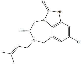 [5R,(-)]-9-Chloro-4,5,6,7-tetrahydro-5-methyl-6-(3-methyl-2-butenyl)imidazo[4,5,1-jk][1,4]benzodiazepine-2(1H)-one Structure