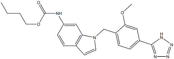 N-[1-[2-Methoxy-4-(1H-tetrazol-5-yl)benzyl]1H-indol-6-yl]carbamic acid butyl ester Structure