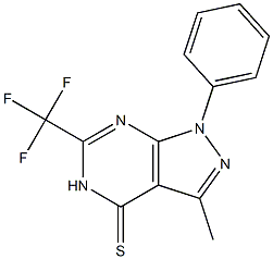 1-Phenyl-3-methyl-6-(trifluoromethyl)-1H-pyrazolo[3,4-d]pyrimidine-4(5H)-thione Structure