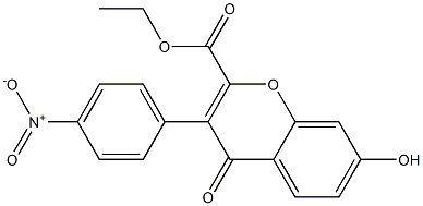 7-Hydroxy-4-oxo-3-(4-nitrophenyl)-4H-1-benzopyran-2-carboxylic acid ethyl ester,,结构式