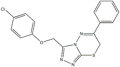 6-Phenyl-3-(4-chlorophenoxymethyl)-7H-1,2,4-triazolo[3,4-b][1,3,4]thiadiazine 结构式
