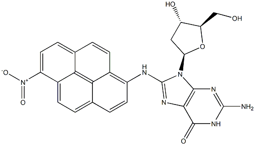 N-(2'-Deoxyguanosin-8-yl)-6-nitropyren-1-amine Structure