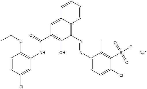 2-Chloro-6-methyl-5-[[3-[[(3-chloro-6-ethoxyphenyl)amino]carbonyl]-2-hydroxy-1-naphtyl]azo]benzenesulfonic acid sodium salt|