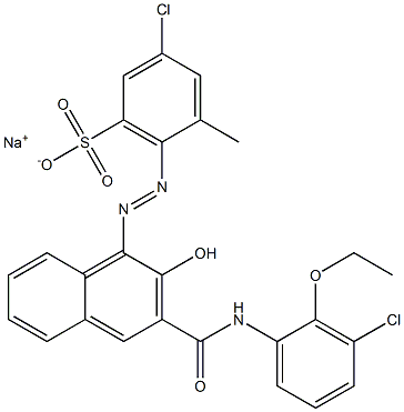  3-Chloro-5-methyl-6-[[3-[[(3-chloro-2-ethoxyphenyl)amino]carbonyl]-2-hydroxy-1-naphtyl]azo]benzenesulfonic acid sodium salt