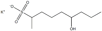 6-Hydroxynonane-2-sulfonic acid potassium salt Structure