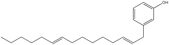 3-(2,9-ペンタデカジエニル)フェノール 化学構造式