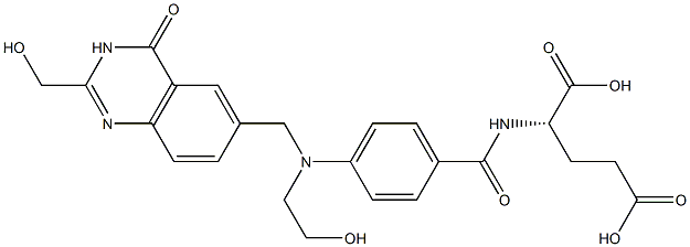 (2S)-2-[4-[N-[(3,4-Dihydro-2-hydroxymethyl-4-oxoquinazolin)-6-ylmethyl]-N-(2-hydroxyethyl)amino]benzoylamino]glutaric acid Structure