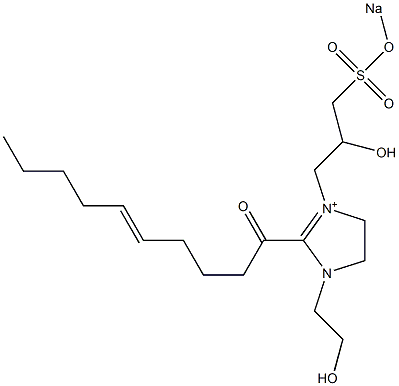1-(2-Hydroxyethyl)-3-[2-hydroxy-3-(sodiooxysulfonyl)propyl]-2-(5-decenoyl)-2-imidazoline-3-ium,,结构式