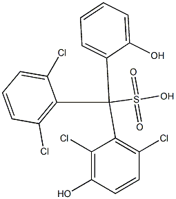 (2,6-Dichlorophenyl)(2,6-dichloro-3-hydroxyphenyl)(2-hydroxyphenyl)methanesulfonic acid Structure