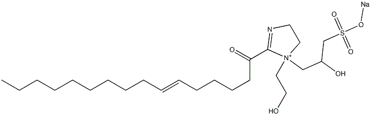 1-(2-Hydroxyethyl)-1-[2-hydroxy-3-(sodiooxysulfonyl)propyl]-2-(6-hexadecenoyl)-2-imidazoline-1-ium,,结构式