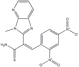 2-(2,4-Dinitrophenyl)-1-[3-methyl-3H-imidazo[4,5-b]pyridin-2-yl]ethenecarbothioamide 结构式