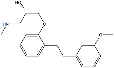 (2S)-1-[2-(3-メトキシフェネチル)フェノキシ]-3-(メチルアミノ)-2-プロパノール 化学構造式