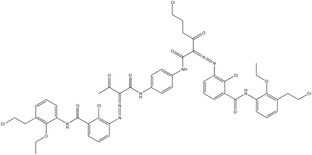 3,3'-[2-(2-Chloroethyl)-1,4-phenylenebis[iminocarbonyl(acetylmethylene)azo]]bis[N-[3-(2-chloroethyl)-2-ethoxyphenyl]-2-chlorobenzamide]