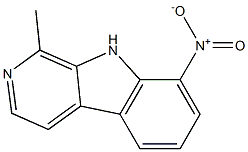 1-Methyl-8-nitro-9H-pyrido[3,4-b]indole,,结构式