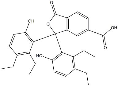 1,1-Bis(2,3-diethyl-6-hydroxyphenyl)-1,3-dihydro-3-oxoisobenzofuran-6-carboxylic acid Structure